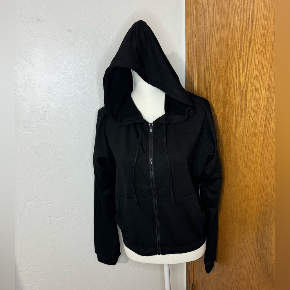 90 degrees by Reflex black fleece lined hooded zip up jacket L